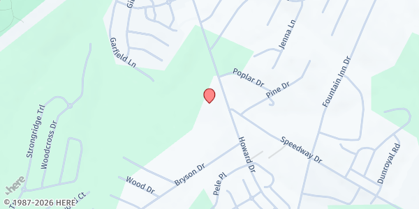 Map showing Golden Strip Emergency Relief & Resource Agency - Fountain Inn at 1102 Howard Dr., BLDG. 7, Fountain Inn, SC