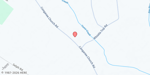 Map showing Red Hill Baptist Church - Gadsden at 733 Congaree Church Road, Gadsden, SC