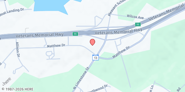 Map showing Encounter Church at 1905 N. Limestone St, Gaffney, SC