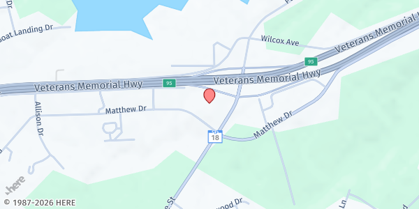 Map showing Encounter Church at 1905 North Limestone Street, Gaffney, SC