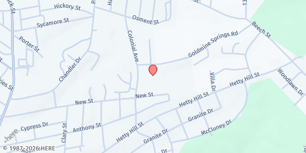 Map showing Salvation Army Gaffney at 601 Colonial Ave, Gaffney, SC