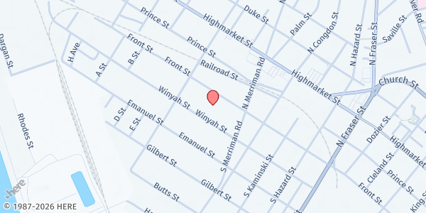 Map showing Catholic Charities Pee Dee Georgetown at 1905 Front Street, Georgetown, SC