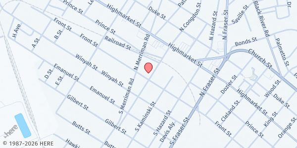 Map showing Heart for Humanity - Georgetown at 1704 Front St., Georgetown, SC