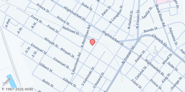 Map showing Heart for Humanity, Inc. at 117 North Congdon Street, Georgetown, SC