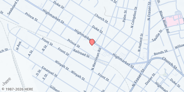 Map showing Helping Hands of Georgetown at 1813 Highmarket St, Georgetown, SC