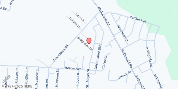 Map showing Ministry of Hope & Reconciliation at 64 Jacquelyn Dr., Georgetown, SC