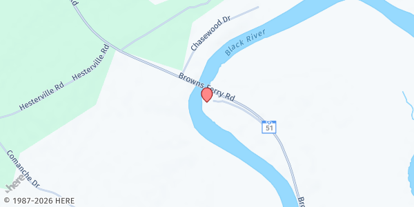 Map showing Mt. Sinai Missionary Baptist Church Food Pantry at 7275 Brown's Ferry Rd., Georgetown, SC