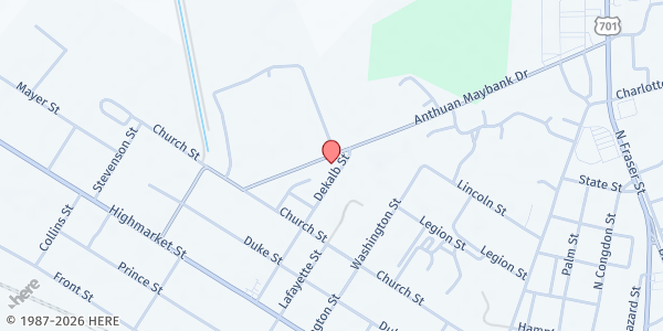 Map showing Salvation Army of Georgetown at 2401 Anthuan Maybank Dr, Georgetown, SC