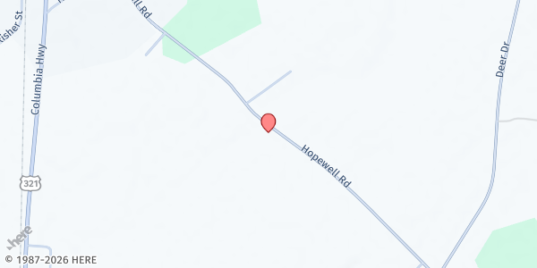 Map showing Long Branch Missionary Baptist Church at 922 Hopewell Rd, Gifford, SC