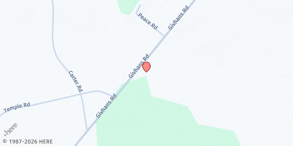 Map showing Greater New Hope A.M.E. at 1461 Givhans Rd., Givhans, SC
