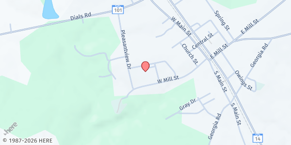 Map showing S.C. Empowerment Centre at 340 West Mill Street, Gray Court, SC