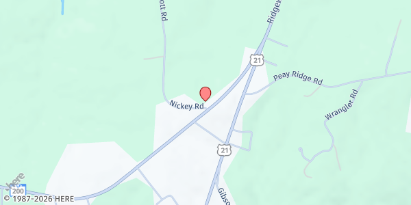 Map showing Evangel Temple Assembly of God at 22 Nickey Road, Great Falls, SC