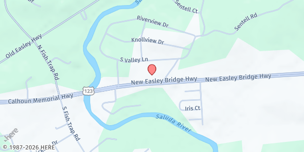 Map showing Crosspoint Assembly (Greenville) at 3304 New Easley Hwy., Greenville, SC