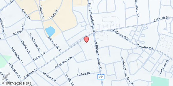 Map showing Downtown Outreach Ministry at 2320 E. N. St., Greenville, SC