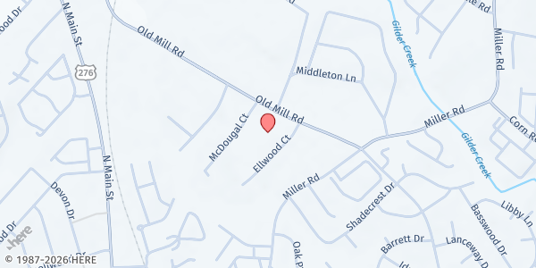 Map showing Freedom Within Walls at 122 Old Mill Rd., Greenville, SC