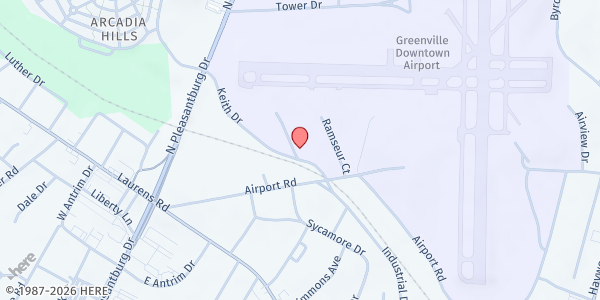 Map showing From God To You Ministry at 725 Keith Drive, Greenville, SC