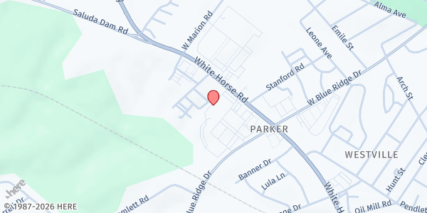 Map showing Global Revival at 6119 White Horse Road Suite J, Greenville, SC