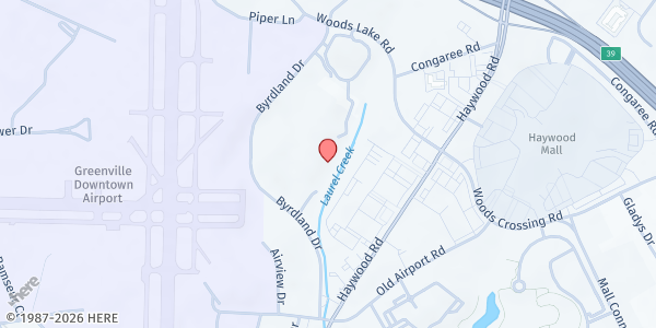 Map showing Relentless Church REACH Ministry at 635 Haywood Road, Greenville, SC
