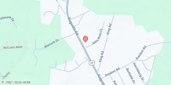 Map showing The Core of South Carolina at 8649 Augusta Road Ste G, Greenville, SC