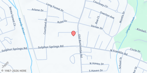 Map showing Trinity Way Baptist at 4113 Old Buncombe Rd., Greenville, SC