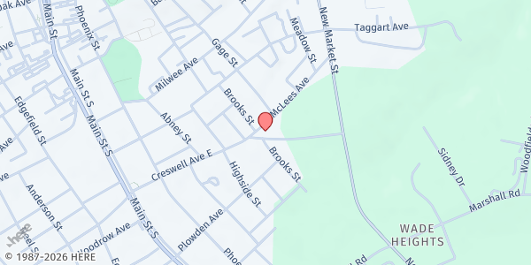 Map showing Immanuel Lutheran Church Food Pantry & Soup Kitchen at 501 E. Crestwell Ave., Greenwood, SC