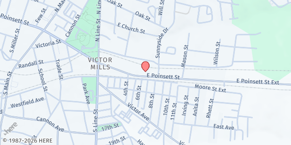 Map showing Daily Bread Ministries - Greer Soup Kitchen at 521 E. Poinsett St., Greer, SC