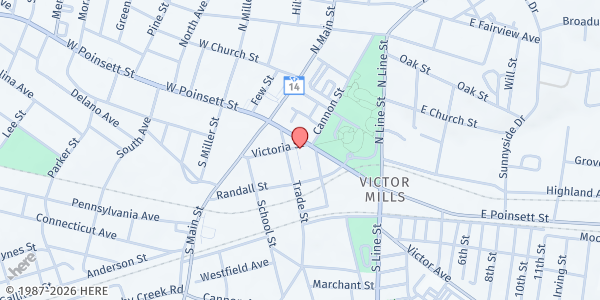 Map showing Greer Relief & Resources Agency, INC at 202 Victoria Street, Greer, SC