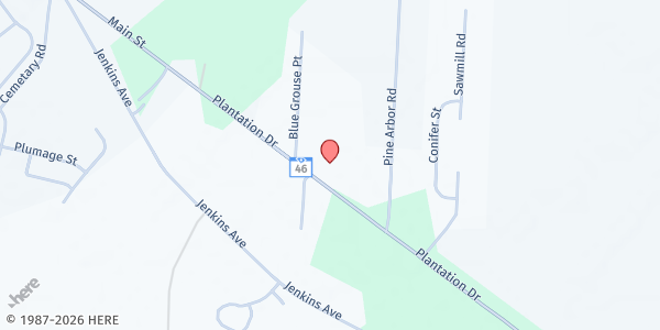 Map showing Creative Church Food Pantry at 1293 Plantation Dr, Hardeeville, SC