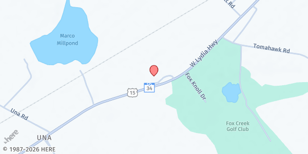 Map showing Mt. Elon Baptist Church at 1132 West Lydia Highway, Hartsville, SC