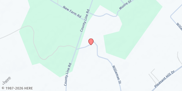Map showing Hopewell AME Church at 30704 Co. Line Rd., Hemingway, SC