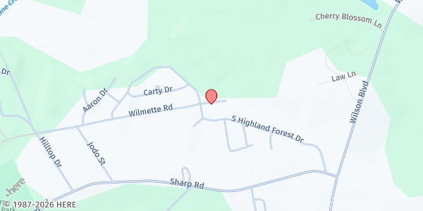 Map showing Reid Chapel AME at 104 Hasting Point, Highland Forest, SC