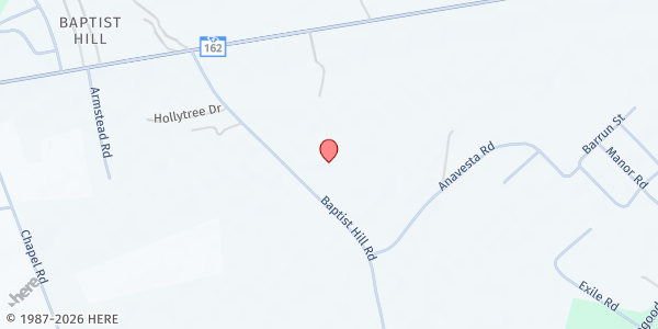 Map showing Wesley UMC/Hollywood at 5100 Baptist Hill Rd, Hollywood, SC