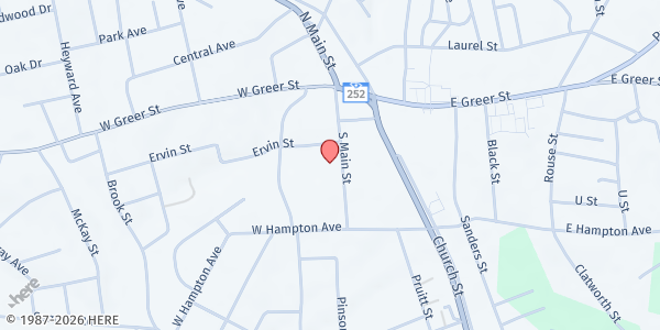 Map showing Honea Path United Ministries at 204 S Main St, Honea Path, SC