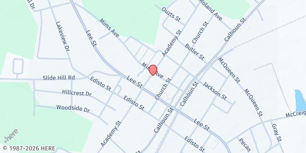 Map showing Johnston Food Bank at 505 Academy St., Johnston, SC