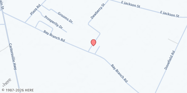 Map showing King Emmanuel Missionary Baptist Church at 411 Dewberry St., Lamar, SC