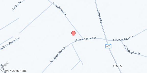 Map showing St. John/ Wesley Charge at 214 W. 7 Pines St., Lamar, SC