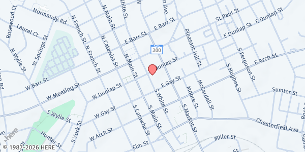Map showing Christian Services - Lancaster at 101 S. White St., Lancaster, SC