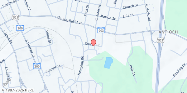 Map showing Deliverance Church of God at 500 Palmetto St. #B, Lancaster, SC