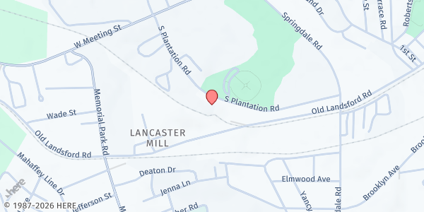 Map showing Lancaster County Council on Aging at 309 South Plantation Rd, Lancaster, SC