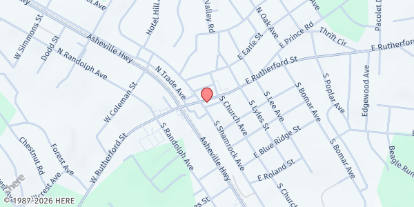 Map showing Operation Hope at 206 E. Rutherford St., Landrum, SC