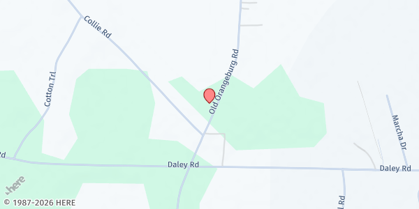 Map showing Mt. Pleasant AME Church at 9580 Old Orangeburg Rd., Lawtonville Crossroads, SC