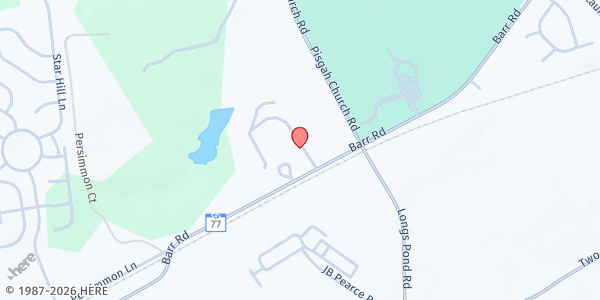 Map showing Calvary Chapel of Lexington at 1156 Barr Rd., Lexington, SC