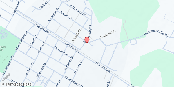 Map showing Ebenezer AME Church - Lincolnville at 124 E Pinckney St, Lincolnville, SC