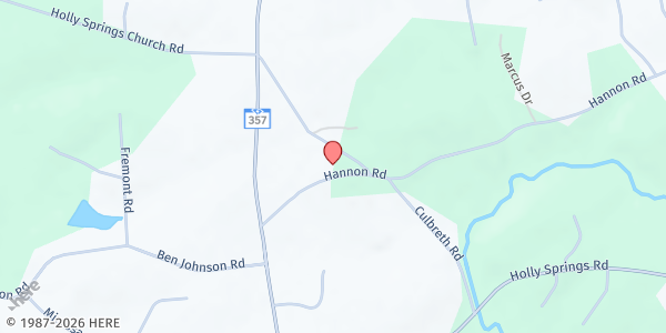 Map showing Holly Springs Baptist at 251 Hannon Rd., Little Chicago, SC