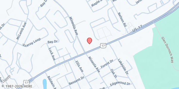 Map showing Little River United Methodist Church at 1629 US 17, Little River, SC