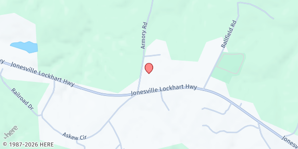 Map showing Lockhart First Baptist Church at 126 Amory Rd., Lockhart, SC