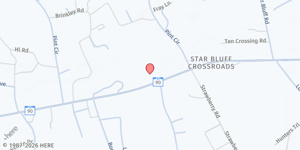 Map showing Chesterfield Missionary Baptist Church at 8591 SC-90, Longs, SC