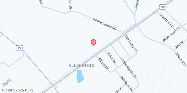 Map showing Crossway Baptist Church at 2000 Hwy. 701 S., Loris, SC