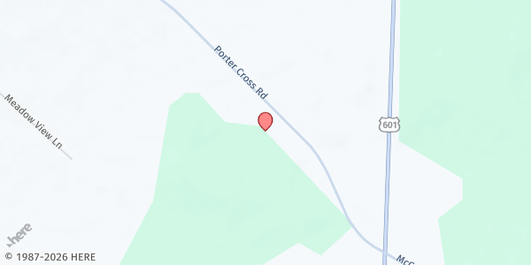 Map showing Concord Baptist at 2211 Porter Cross Road, Lugoff, SC