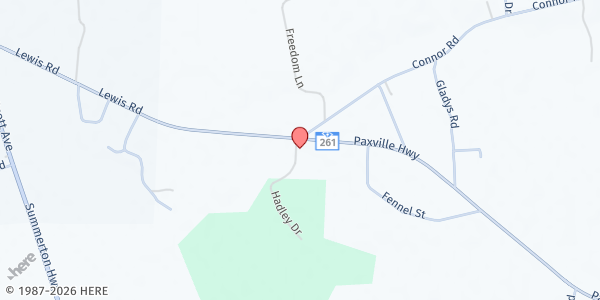 Map showing Deliverance Outreach Ministry at 9223 Paxville Highway, Manning, SC